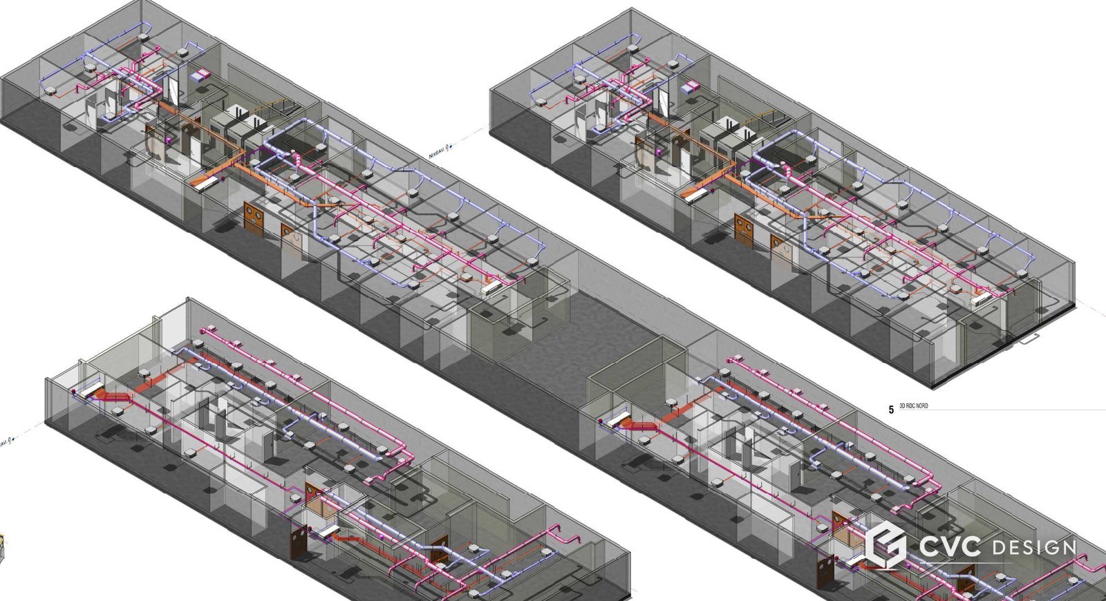 Vues 3D intérieures issues de la maquette BIM
